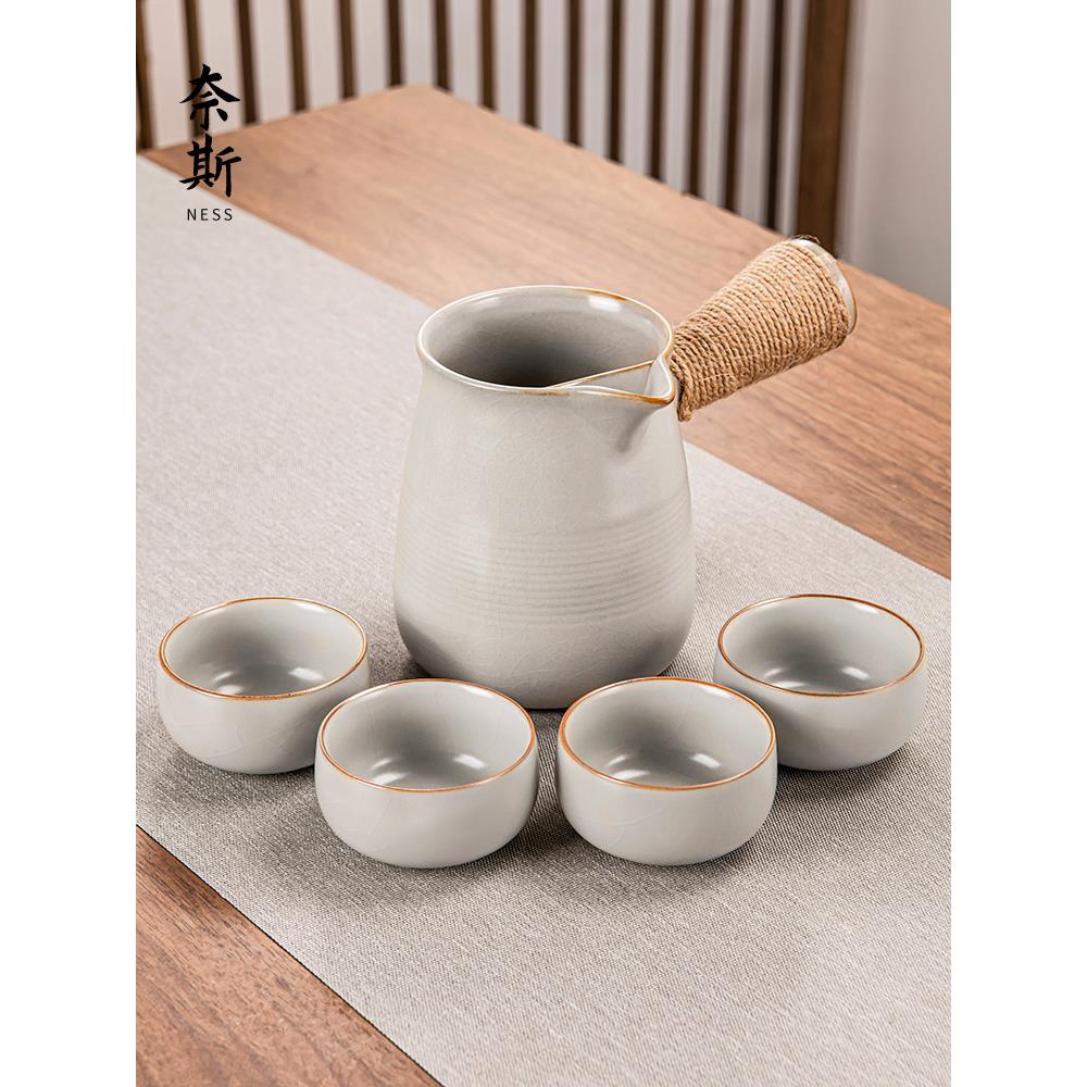 2025新款高端围炉煮茶壶汝窑茶具套装家用陶瓷功夫茶杯子烤奶茶罐