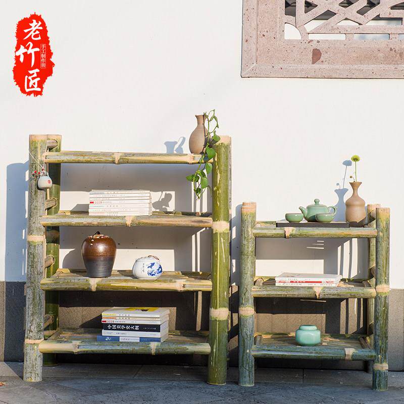 楠竹菜架火锅店专用厨房放菜品层架商用饭店摆蔬菜盘多层置物架子