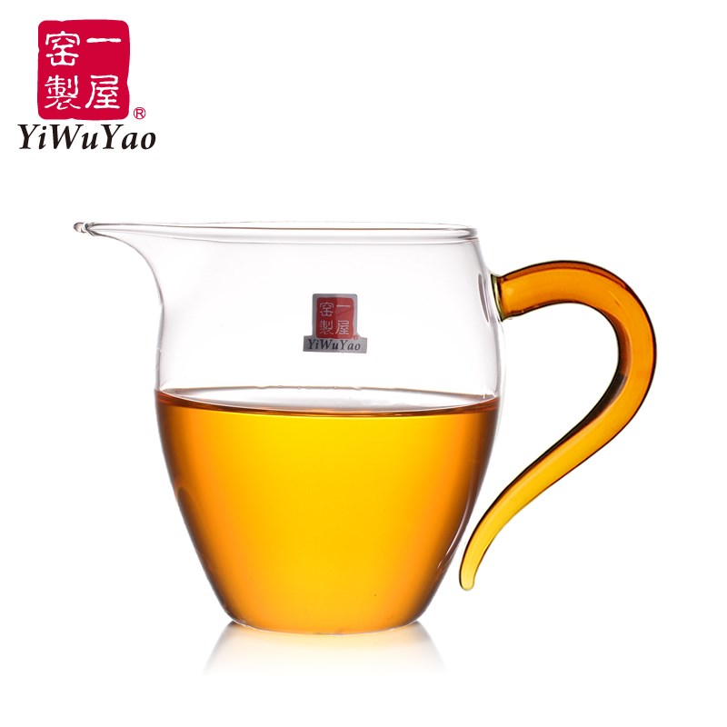 一屋窑耐热玻璃公道杯公平杯功夫茶具茶海带把手杯分茶器公杯杯子