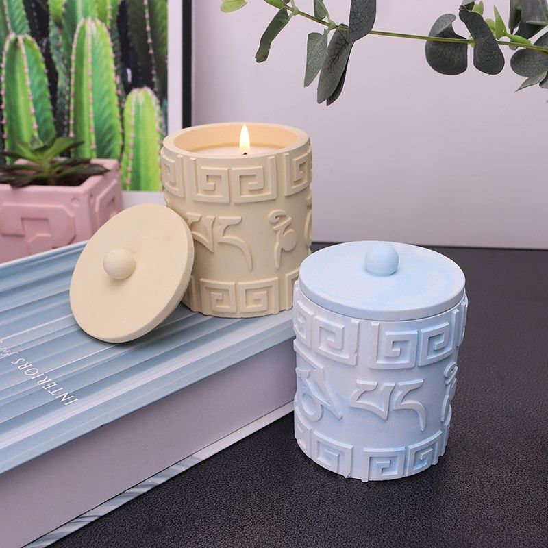 创意六字真言水泥香薰蜡杯硅胶模具家用DIY自制石膏蜡烛杯蜡模具,家居饰品,香薰DIY材料/工具,淘宝优惠券,粉丝福利购,淘宝优惠卷