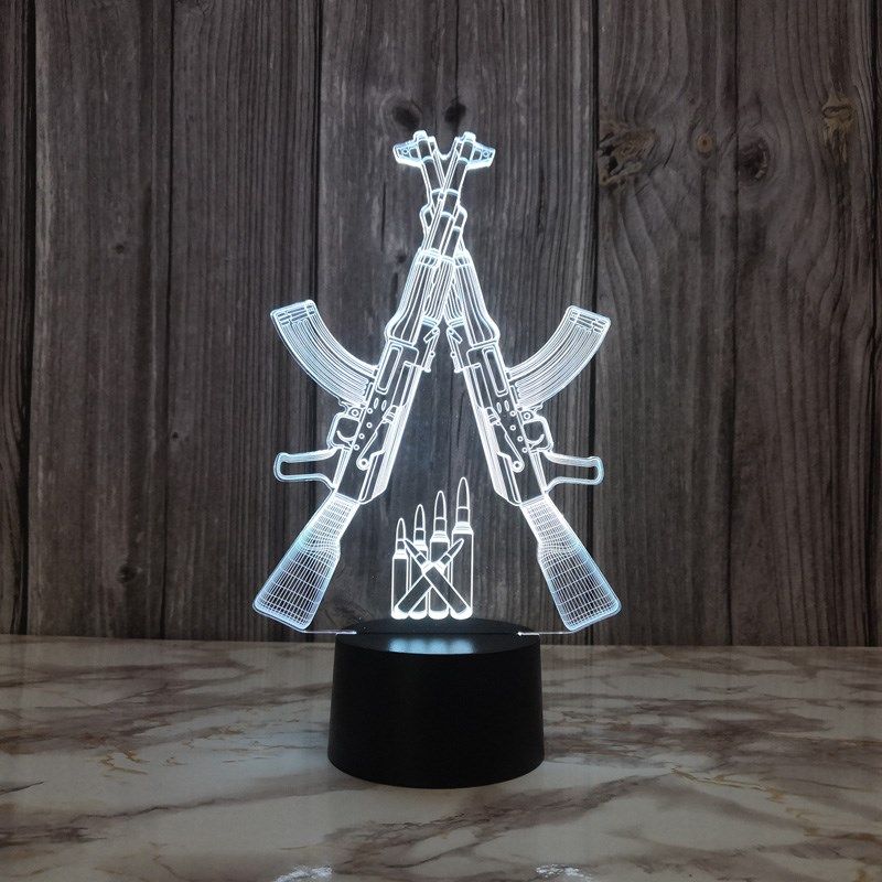 创意3d视觉台灯七彩氛围桌面装饰灯usb插电卧室床头灯伴睡小夜灯