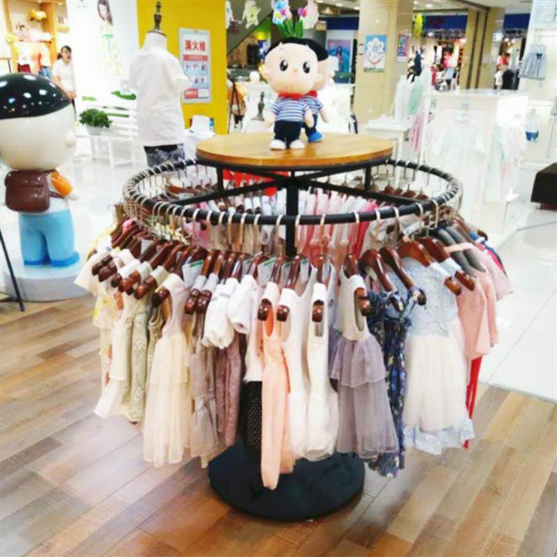 店服装圆形旋转展示架简约衣挂架中岛货架男女裤架童装店陈列架子