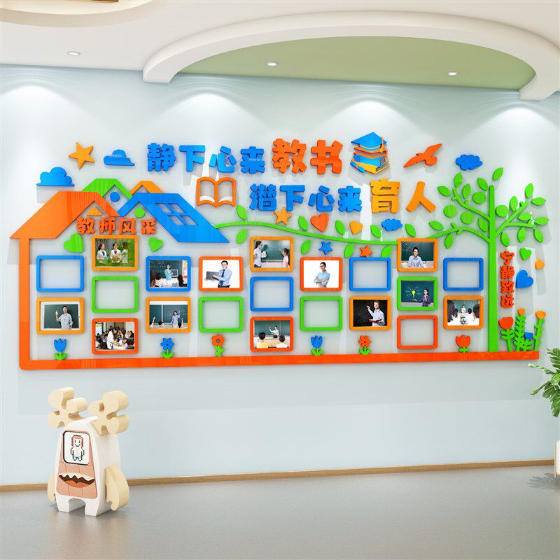 教师风采展示墙贴师资形象简介绍文化墙布置幼儿园环创主题墙成品
