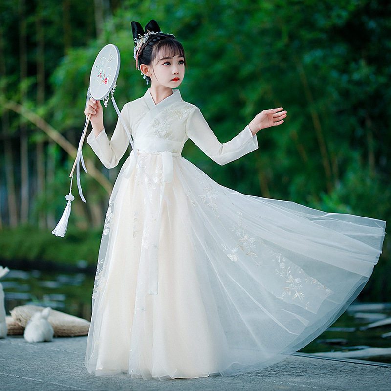 女汉服仙气飘逸古风儿童古装女汉服学生12岁秋季仙气女童唐装