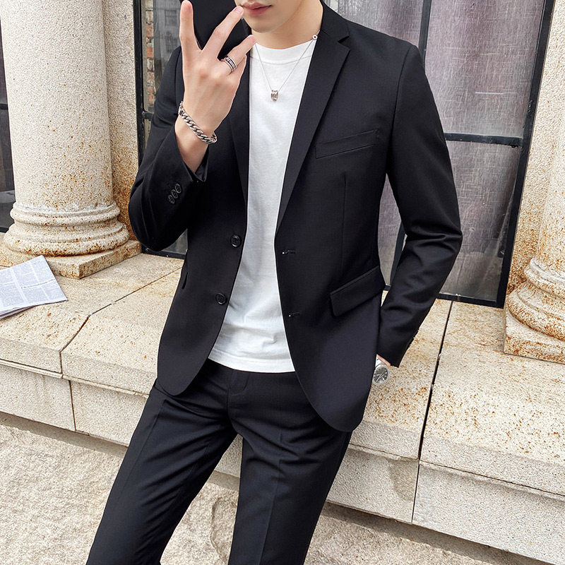 西服套装男韩款修身上衣外套伴郎商务职业正装小西装男加大码销售