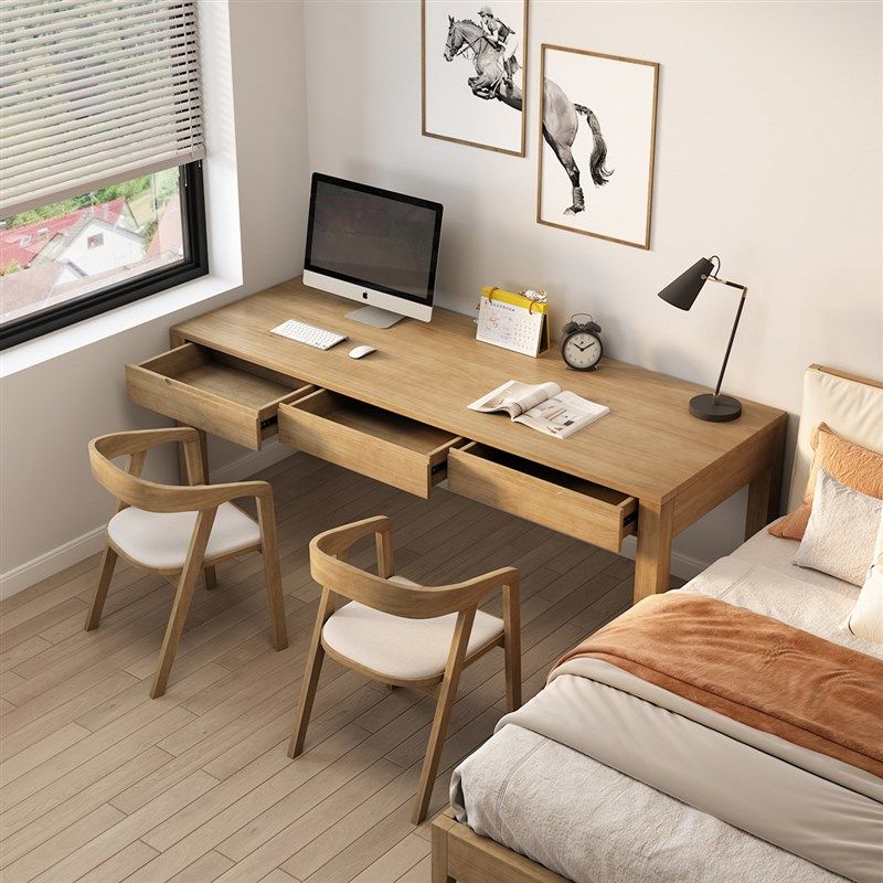 小户型实木书桌带抽屉1米学习桌书房办公电脑桌学生长条写字桌,住宅家具,书桌,淘宝优惠券,粉丝福利购,淘宝优惠卷