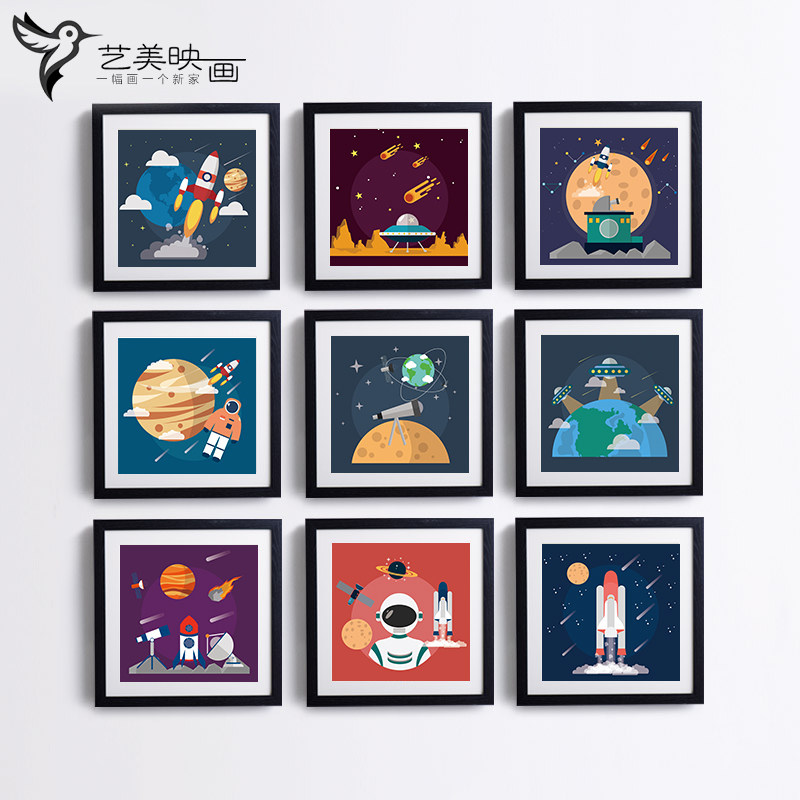 【星际迷航】航天航空科学科幻宇宙飞船飞机地球探索装饰画挂框