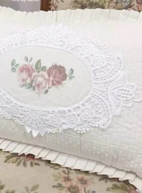 新款大师设计白先生家居浪漫粉嫩小清新韩式蝴蝶结绗缝抱枕套推荐