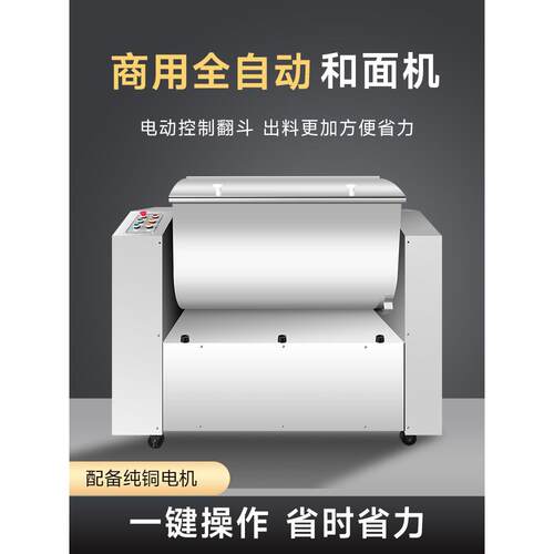 自动翻斗和面机全不锈钢搅拌机100/250/200/300kg大型拌料机商用