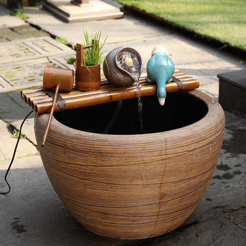 陶罐鱼缸水循环流水过滤器摆件陶瓷瓦缸石槽圆形养鱼乌龟增氧水泵,宠物/宠物食品及用品,过滤设备,淘宝优惠券,粉丝福利购,淘宝优惠卷