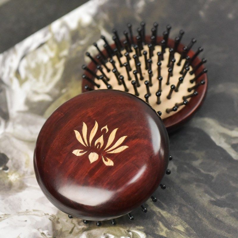 红木气囊梳子女小号便携气垫按摩圆形古风防静电大板梳顺发刻字,家庭/个人清洁工具,梳子/化妆梳/按摩梳,淘宝优惠券,粉丝福利购,淘宝优惠卷