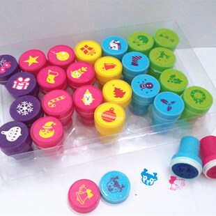 26个套装印章英文动物海盗公主可爱小盖章卡通玩具章安全儿童图章