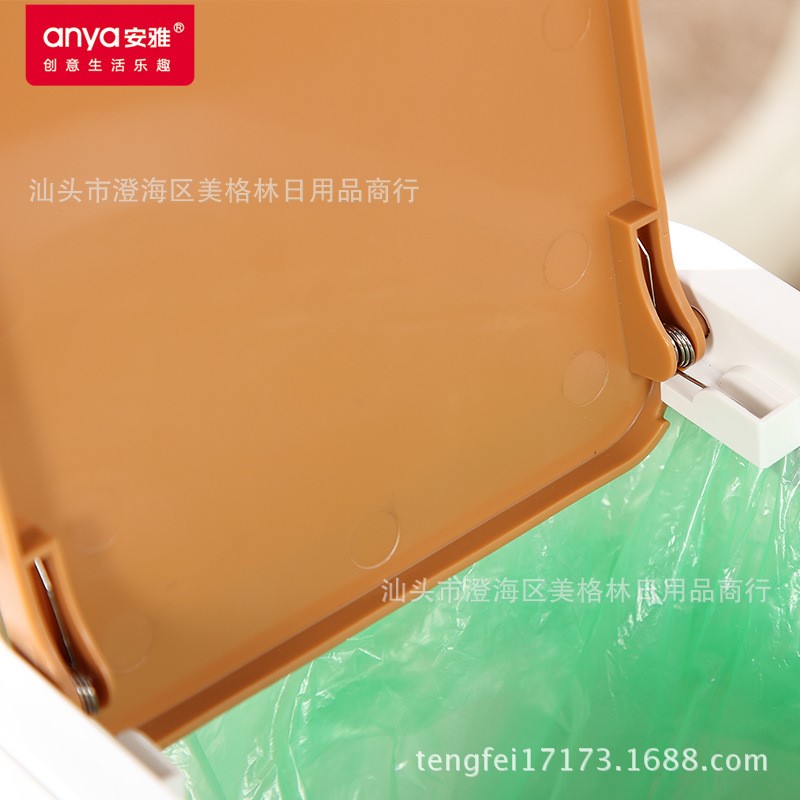 安雅时尚创意家用客厅垃圾桶 欧式卫生间按压式长方形自动纸篓箱