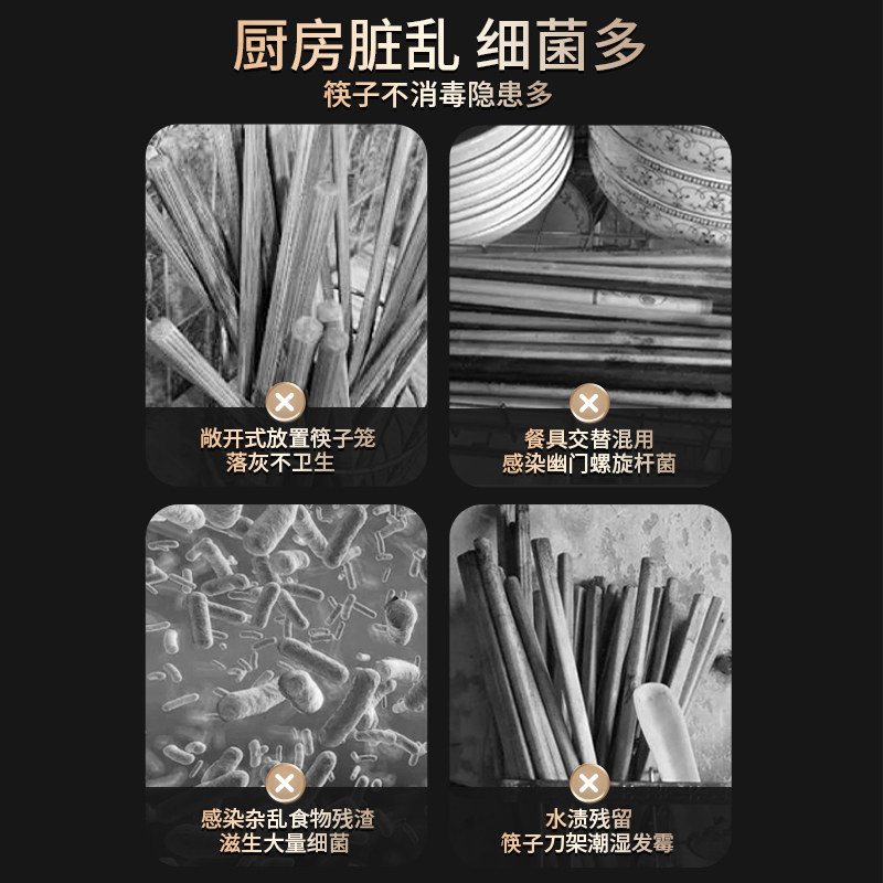 筷子收纳盒厨房刀架筷筒筷勺笼壁挂筷子消毒器烘干一体机家用小型图片