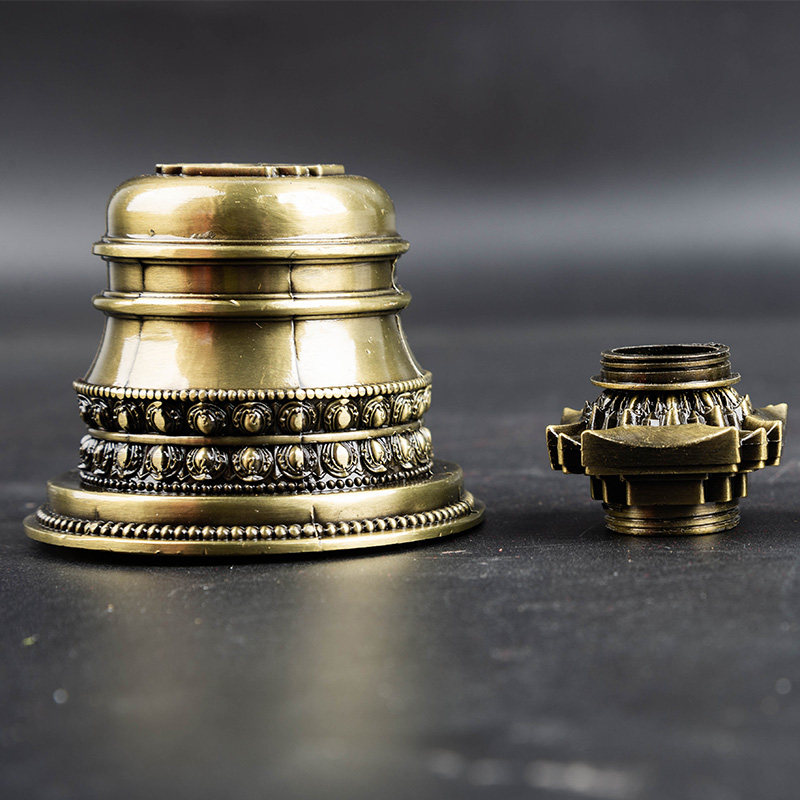 精美合金莲花金色噶当塔供舍利塔纯铜古色嘎当塔堂供奉摆件5寸7寸