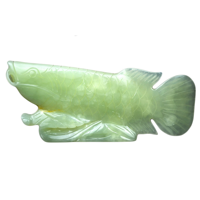 纯天然玉石金龙鱼客厅书房摆件家居玄关电视柜招财开业庆典精礼品