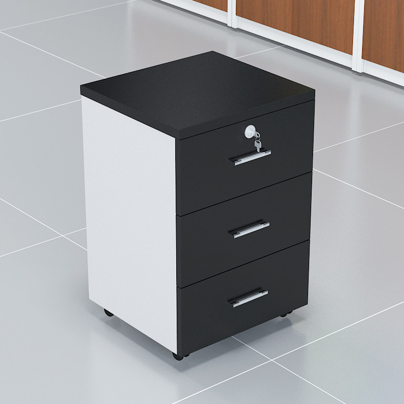 办公桌文件柜办公室柜子档案柜矮柜落地式柜资料柜三抽屉床头柜