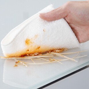 大号竹纤维洗碗布吸水不粘油利除洗碗巾不易掉毛去油抹布厨房神器