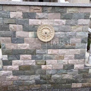 砂岩雕花浮雕 户外水景墙欧式花板圆形 壁挂式外墙喷水口挂件装饰