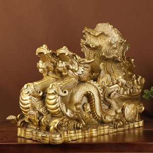 家居办公室铜龙摆件 铜双龙送财 杨铜记 铜双龙百财