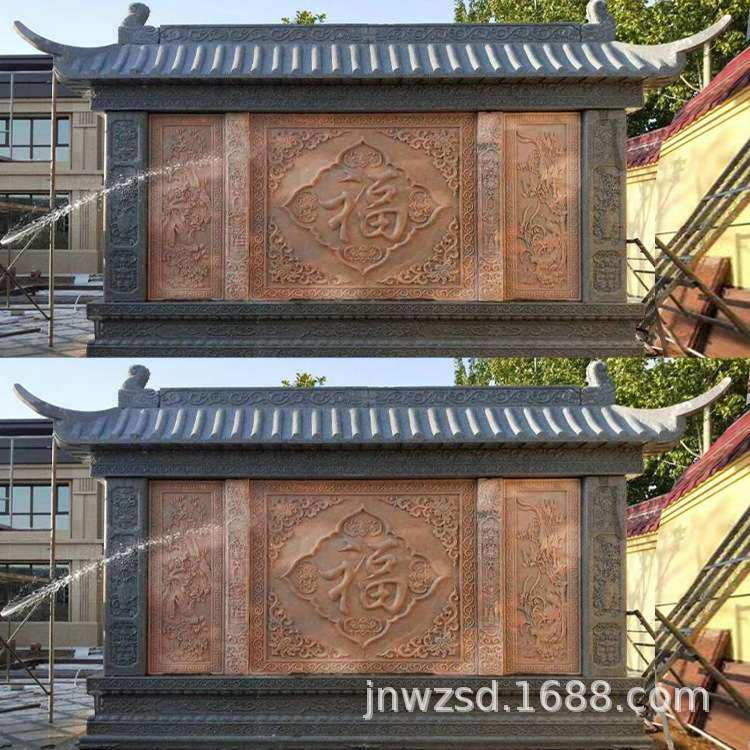 别墅大门屏风墙图片大全 商场砂岩壁画价格 庭院石刻屏风生产厂家