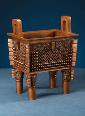 紫铜父戊方鼎摆件客厅办公室家居工艺品开业礼品