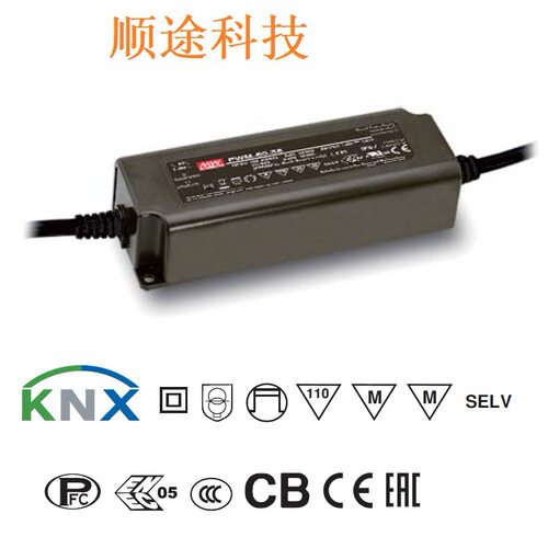 台湾明纬KNX通讯控制PWM-60-24KN影院LED调光用电源24V输出