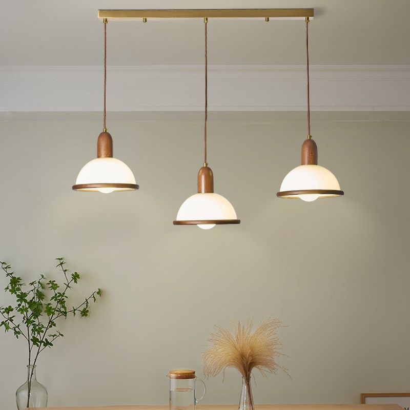 中古风实木玻璃吊灯长餐桌三头组合艺术灯茶室玄关吧台卧室床头灯,家装灯饰光源,餐厅吊灯,淘宝优惠券,粉丝福利购,淘宝优惠卷