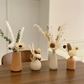 中式 风高级感干花花束风干天然松果客厅电视柜餐桌家居摆设花瓶