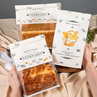 生吐司包装 袋卷边自封加厚铁丝切片450g土司烘焙一次性现烤面包袋