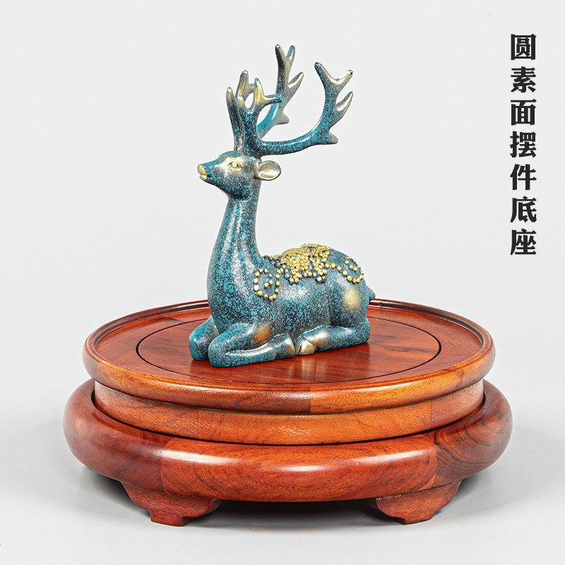 红木可旋转花瓶底座花盆鱼缸酒坛葫芦书画缸古董实木圆形摆件底托