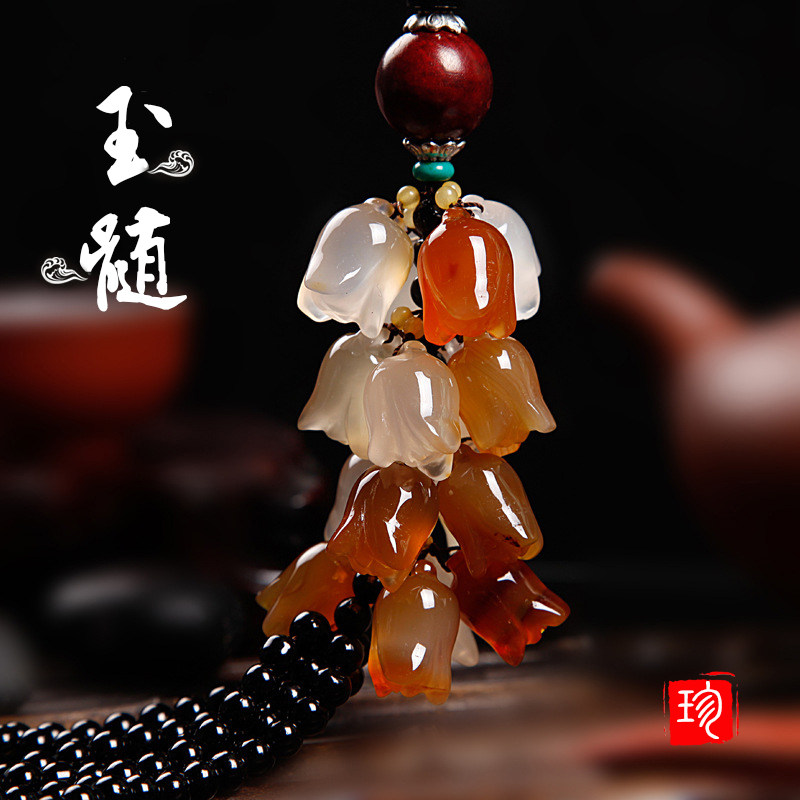 汽车挂件饰品车内挂饰天然玉石玉髓车载保平安符吊饰水晶用品吊坠