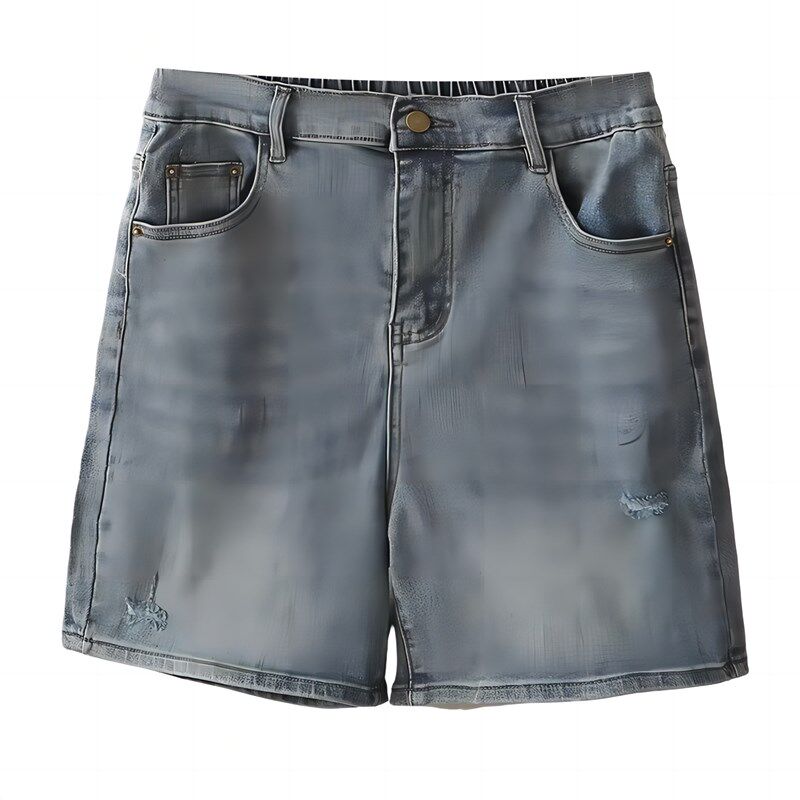 牛仔短裤女夏季新款大码女装胖mm宽松显瘦弹力休闲高腰阔腿破洞裤