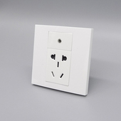 86型五孔电源带3.5耳机音频免焊接线插座5孔加单孔耳机拧线面板