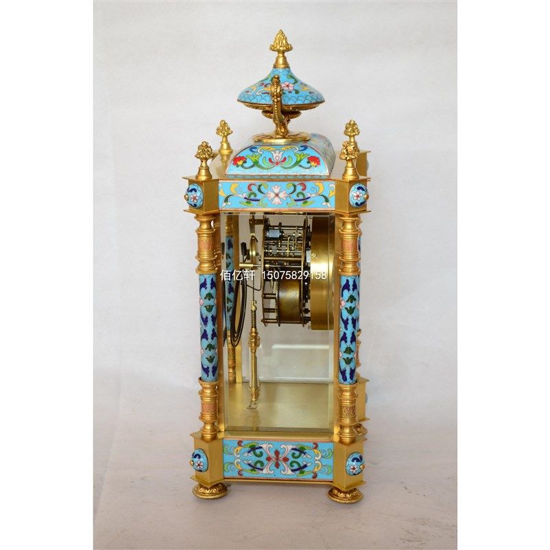 钟表景泰蓝机械黄铜座钟欧式家居软装客厅条案电视柜摆钟镇宅钟,家居饰品,座钟,淘宝优惠券,粉丝福利购,淘宝优惠卷