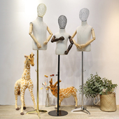 模特架儿童模特道具半身童装 童装 店小孩橱窗展示架 金色款