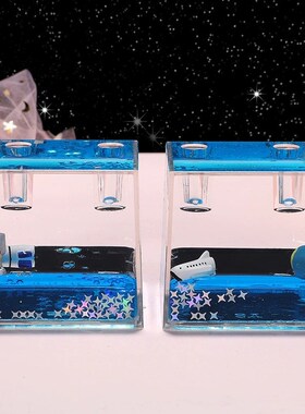 创意宇航员流沙漂浮笔插简约星空笔筒办公文具桌面装饰摆件小礼物