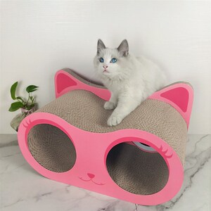 大眼睛粉色猫头70cm猫抓板窝猫沙发立式磨爪板耐抓猫窝宠物猫玩具