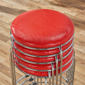 加大面圆凳子不锈钢筋可重堆叠好收纳办公室开会饭堂家用美容店凳