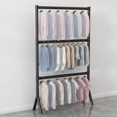 架童装 单杆摄影楼专用服装 店陈列架子 货架双三层衣服落地式 男女装