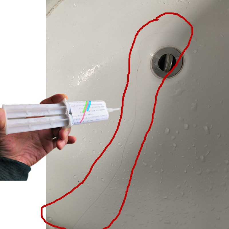 人造石洗手池裂纹漏水修补强力胶陶瓷石英石洗漱盆水槽裂缝修复剂