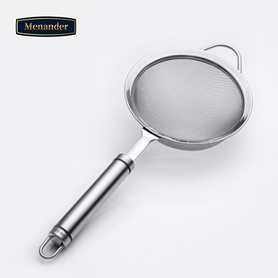 米南德304不锈钢筛子面粉筛烘焙工具手持过滤细网筛家用漏网漏勺