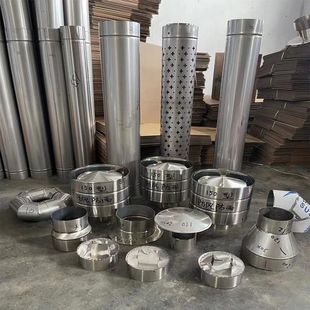 加厚不锈钢柴火灶排烟管烟囱直筒螺纹弯头取暖炉防烫网罩直接配件