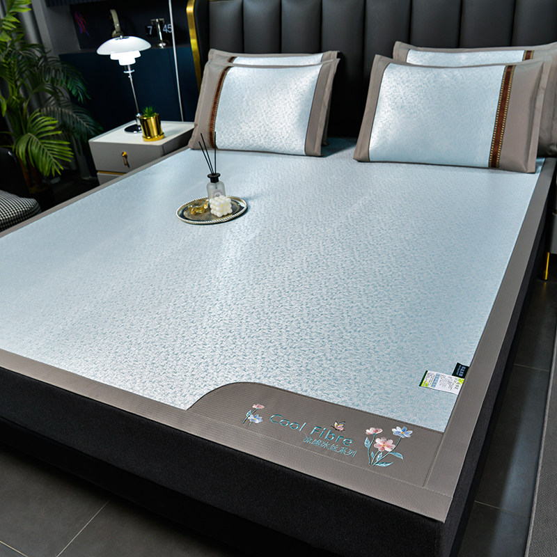 新款超精密冰丝席藤席夏天席子儿童学生宿舍单人腾席竹席床笠款,床上用品,冰丝席,淘宝优惠券,粉丝福利购,淘宝优惠卷