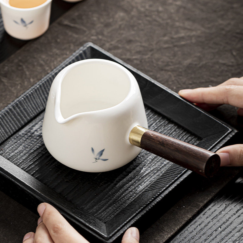 侧把木柄羊脂玉公道杯茶海防烫陶瓷茶道零配功夫茶具家用分茶器匀,餐饮具,茶海,淘宝优惠券,粉丝福利购,淘宝优惠卷