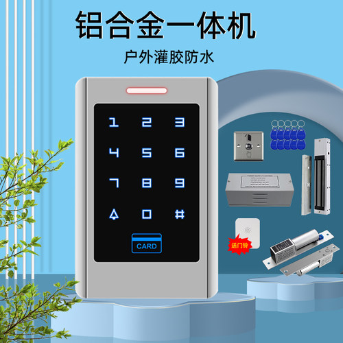 金属刷卡密码门禁机IC门禁一体机门磁力锁金属读头电子门禁系统