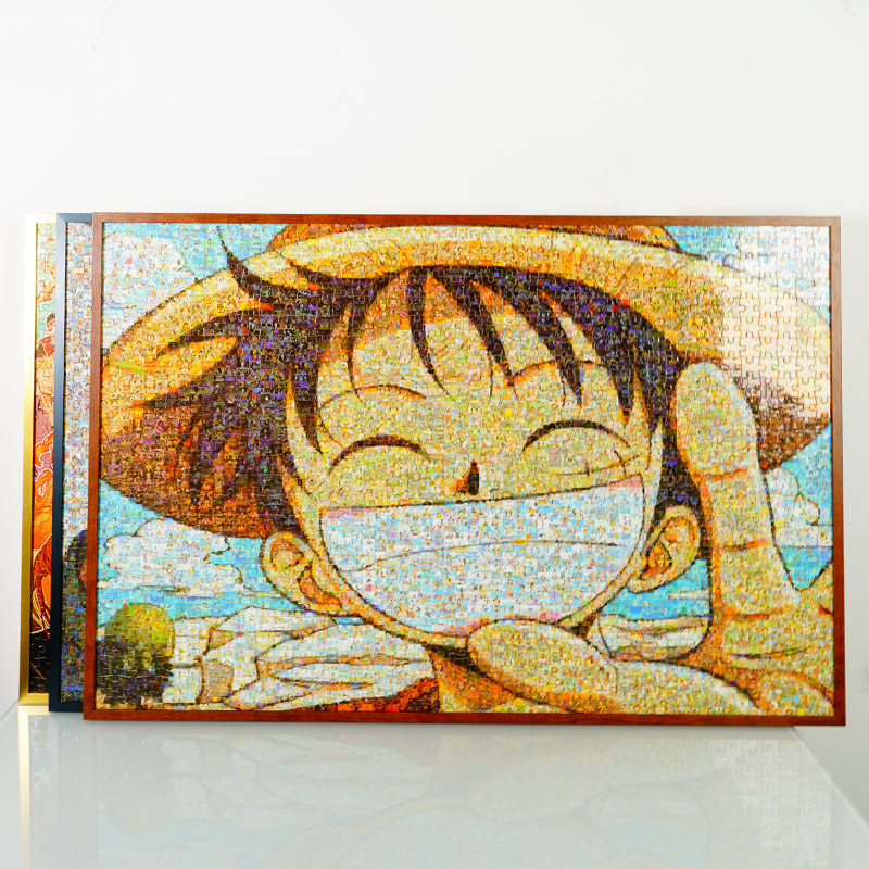 笑脸路飞拼图框1000片框架裱框5070相框挂墙2000片拼图画框定制,家居饰品,相框/画框,淘宝优惠券,粉丝福利购,淘宝优惠卷