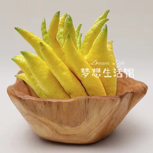 佛手柑托盘中式实木盘花瓶杉木制手工不规则摆件艺术摆盘果盘食品