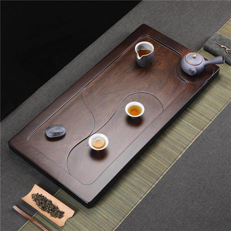 整块黑檀木茶盘实木茶海公司家用客厅简约排水功夫茶具木托盘茶台