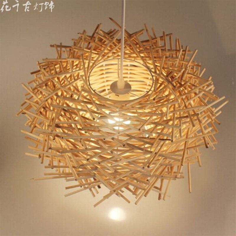 创意个性田园鸟巢窝藤艺竹编吊灯吧台咖啡餐厅酒饭店茶楼复古吊灯,家装灯饰光源,客厅吊灯,淘宝优惠券,粉丝福利购,淘宝优惠卷